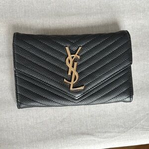 Faux leather black clutch